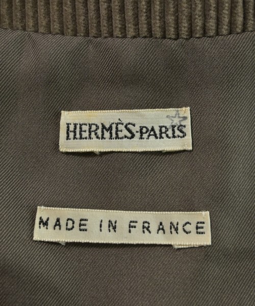 HERMES（エルメス）ノーカラージャケット 茶 サイズ:36(XS位) レディース/2200622986029