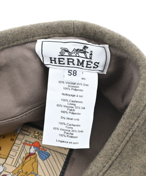 HERMES（エルメス）ハンチング・ベレー帽 グレー サイズ:58cm レディース/2200623034088