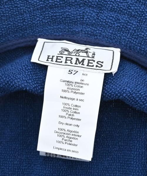 HERMES（エルメス）ハット 青 サイズ:57 レディース/2200624766162