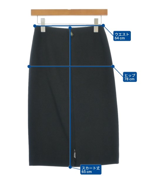 HERMES（エルメス）ひざ丈スカート 黒 サイズ:34(XXS位) レディース/2200629814066