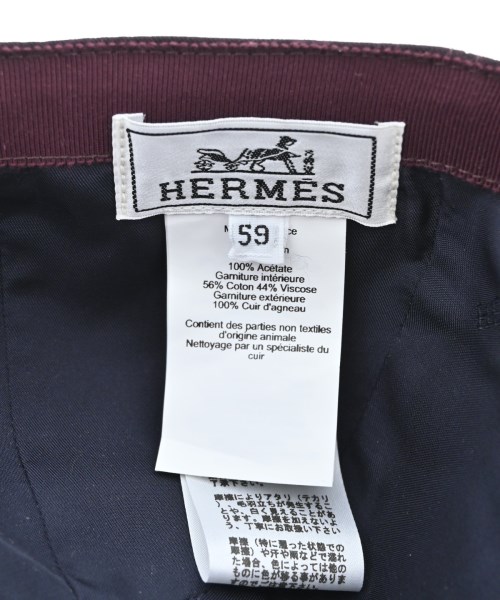 HERMES（エルメス）キャップ 赤 サイズ:59 メンズ/2200630985090