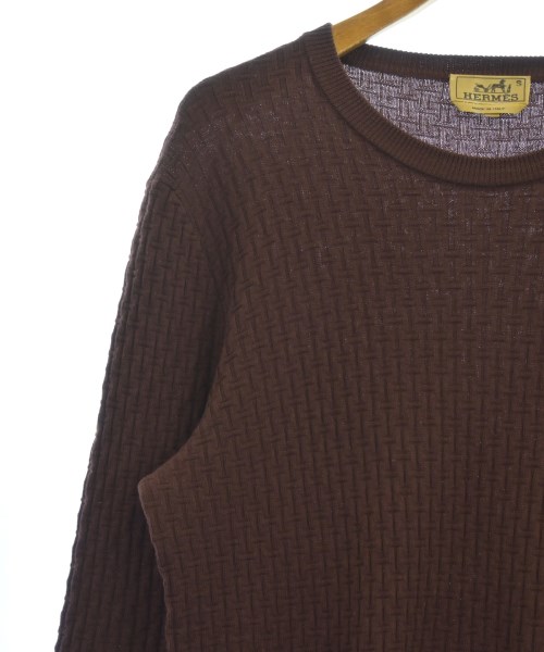 HERMES（エルメス）ニット・セーター 茶 サイズ:S メンズ/2200616400074