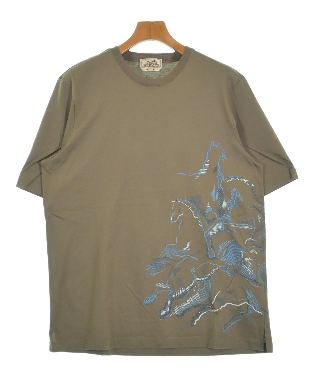 HERMES（エルメス）Tシャツ・カットソー 茶 サイズ:L メンズ