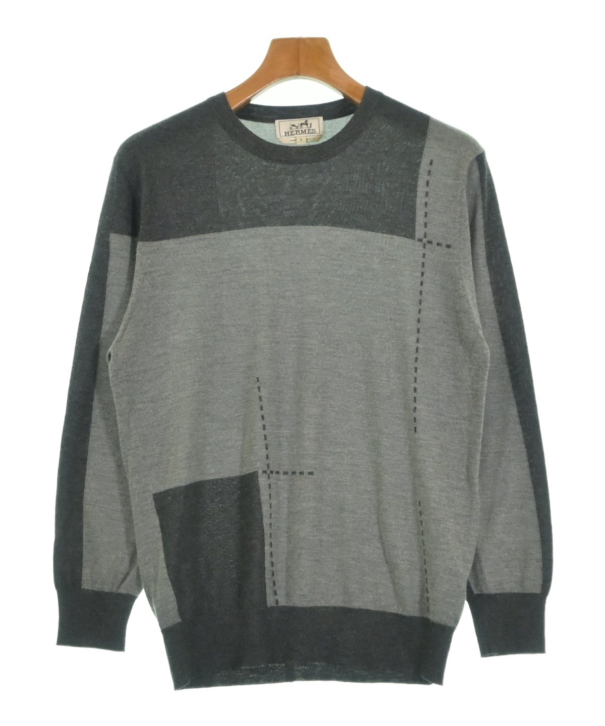 HERMES（エルメス）ニット・セーター グレー サイズ:S メンズ