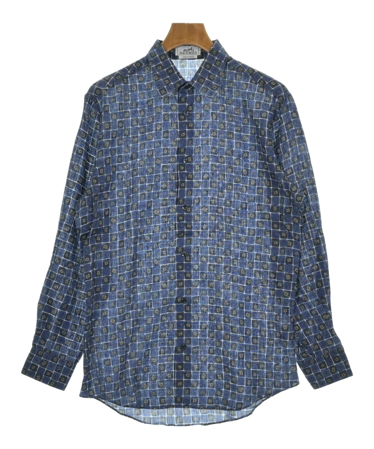 エルメス　シャツ　コート　未使用　40 HERMES（エルメス）カジュアルシャツ 紺 サイズ:40(L位) メンズ