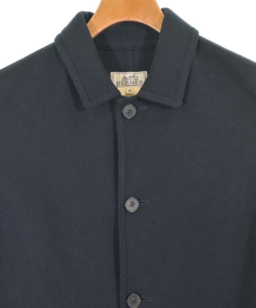 HERMES（エルメス）ステンカラーコート 紺 サイズ:48(L位) メンズ/2200633348014