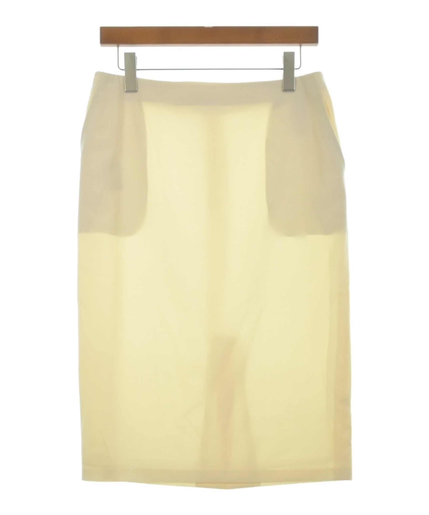 HERMES（エルメス）ひざ丈スカート 黄 サイズ:40(M位) レディース