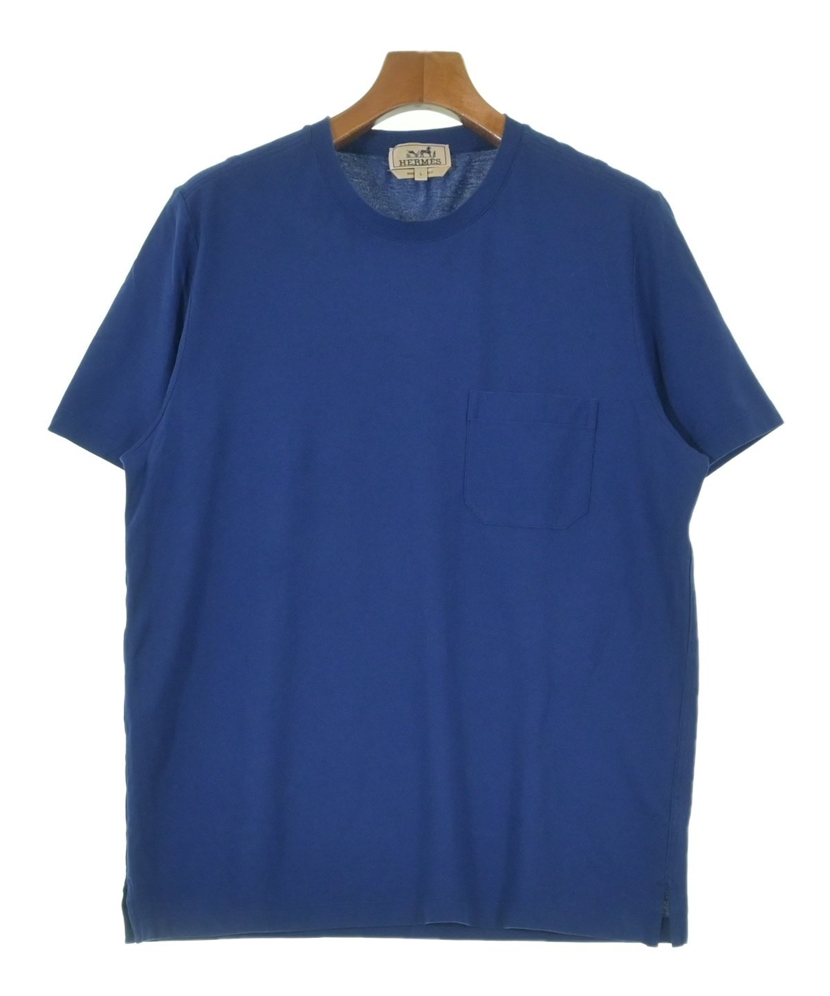 未使用 エルメス HERMES クルーネック Tシャツ ブルー Lサイズ HERMES（エルメス）Tシャツ・カットソー 青 サイズ:L メンズ