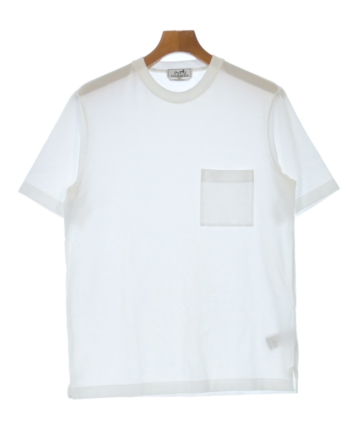 HERMES 半袖Tシャツ ホワイト　新品未使用　タグ付き 2019年春夏 新作 HERMES エルメス Tシャツ ポケット付 刺繍 #36