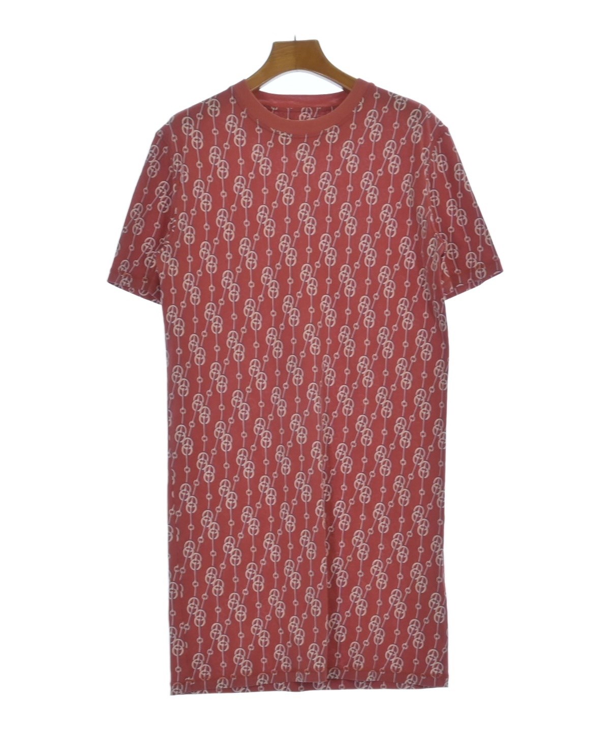 HERMES エルメス 半袖ワンピース Tシャツ レッド HERMES（エルメス）ワンピース 赤 サイズ:38(S位) レディース