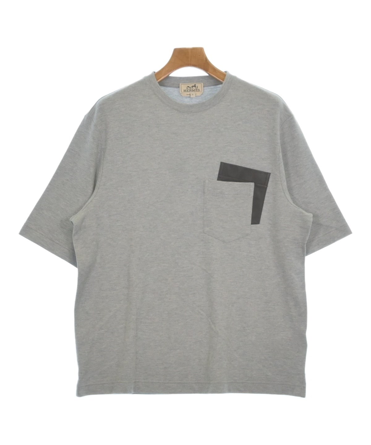 TT ⭐️HERMES エルメス　カットソー　Tシャツ カットワーク HERMES（エルメス）Tシャツ・カットソー グレー サイズ:M メンズ