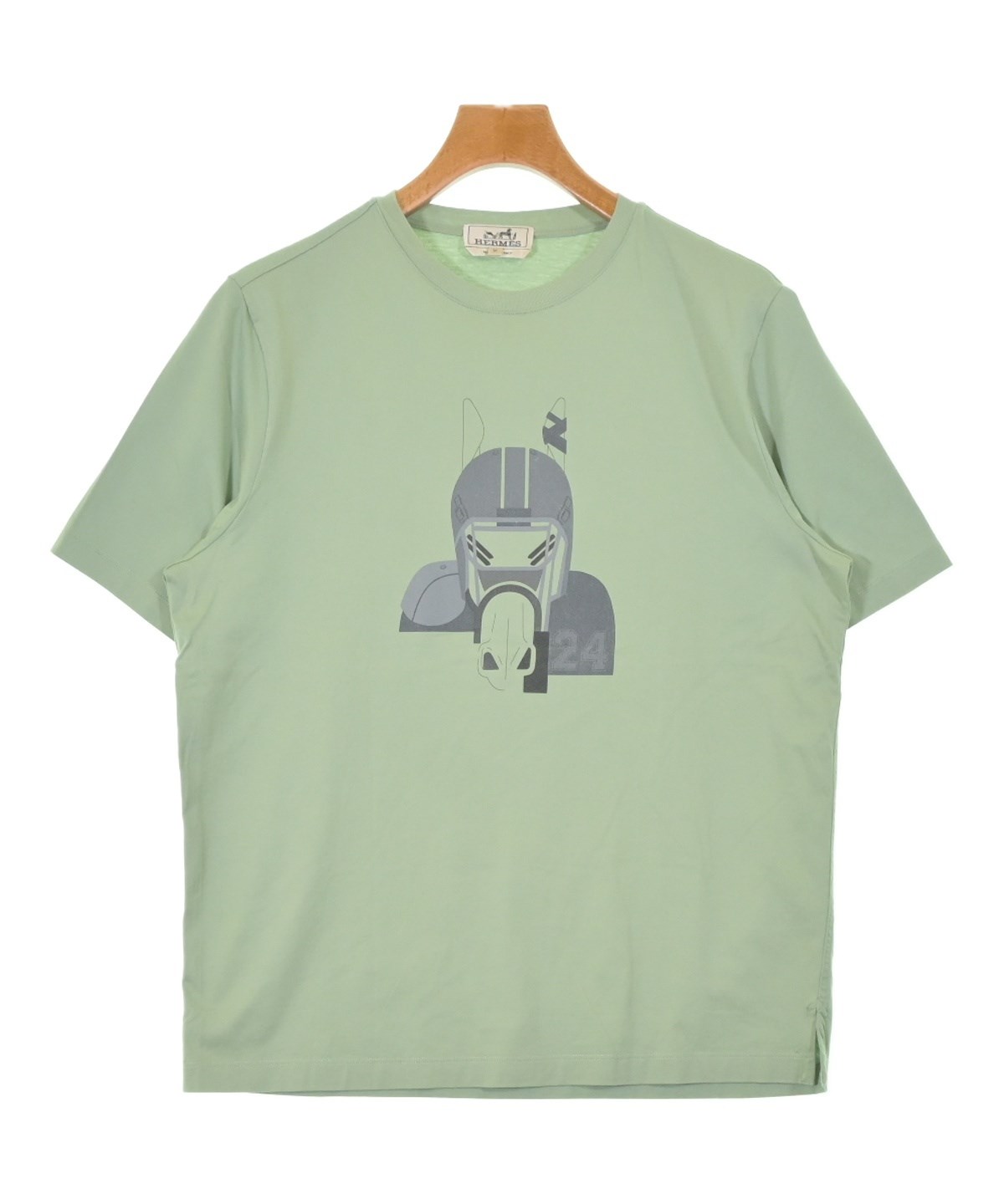 極美品 HERMES エルメス 長袖Ｔシャツ カーキ グリーン トップス セミタートル コットン サイズXS 中古 48886 HERMES エルメス ライトブルー H刺繍 半袖Tシャツ ライトグリーン XS