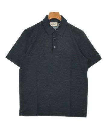 HERMES ブラック ポロシャツ HERMES（エルメス）ポロシャツ 黒 サイズ:L メンズ/2200675287067
