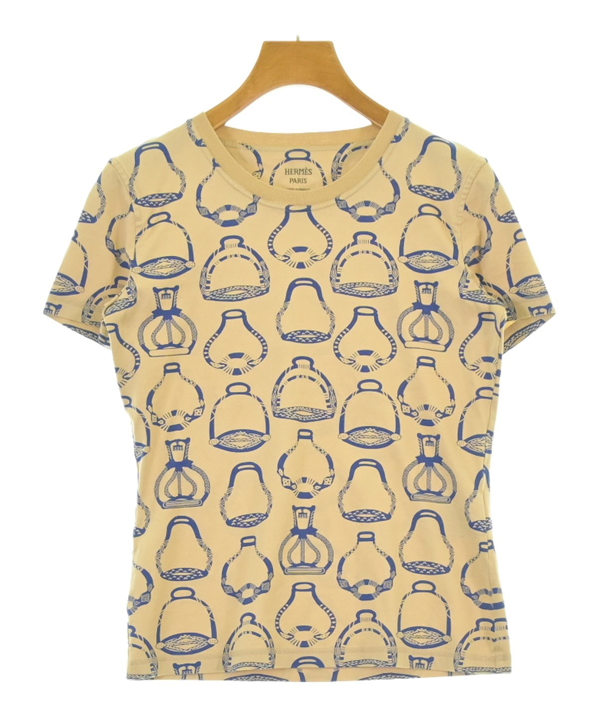 HERMES エルメス 総柄 Tシャツ カットソー HERMES（エルメス）Tシャツ・カットソー ベージュ サイズ:36(XS位