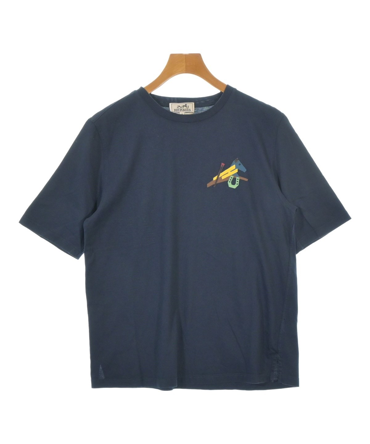 ◇HERMES メンズ コットン カットソー Tシャツ ダークネイビー 楽天市場】HERMES エルメス Tシャツ Broderie H 「H」刺繍 H072025HA