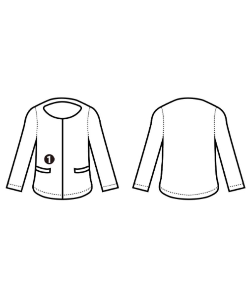 HERMES（エルメス）ノーカラージャケット 白 サイズ:36(XS位) レディース/2200678577011