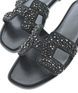 HERMES（エルメス）サンダル 黒 サイズ:EU37 1/2(24cm位) レディース/2200681465077
