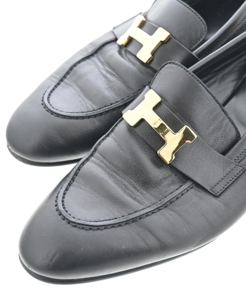 HERMES（エルメス）ドレスシューズ/ローファー 黒 サイズ:EU38(24.5cm位) レディース/2200693368052