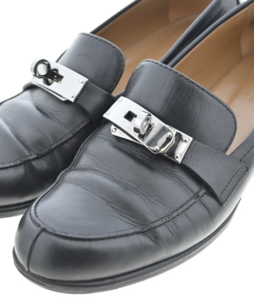 HERMES（エルメス）ドレスシューズ/ローファー 黒 サイズ:37 1/2(24cm位) レディース/2200698774117