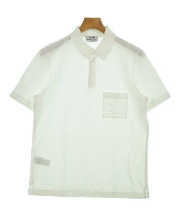 【美品】HERMES メンズ　ポロシャツ HERMES（エルメス）ポロシャツ 白 サイズ:M メンズ/2200656686155