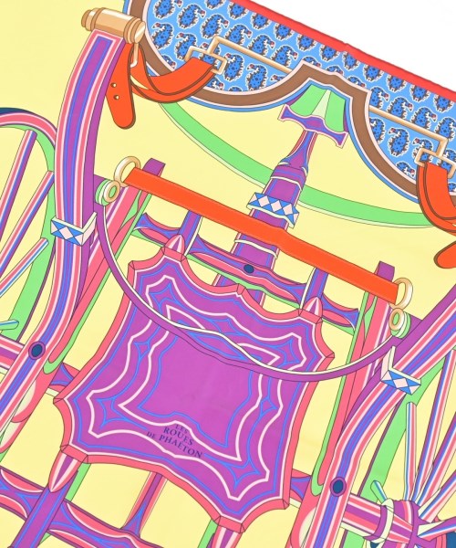 HERMES（エルメス）バンダナ・スカーフ 黄 サイズ:90 レディース/2200657706258