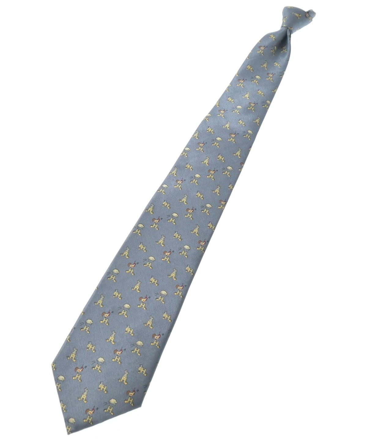 極美品✨HERMES ネクタイ エルメス 顔 フェイス 可愛い ポップ グレー