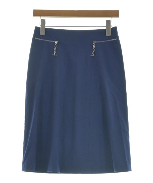 HERMES(エルメス)ひざ丈スカート 紺 サイズ:34(XXS位)/2200649005024