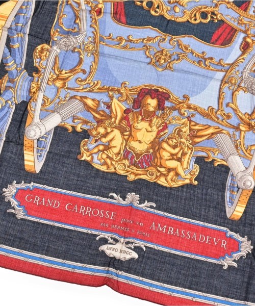 HERMES（エルメス）バンダナ・スカーフ 紺 サイズ:140 レディース/2200651802055