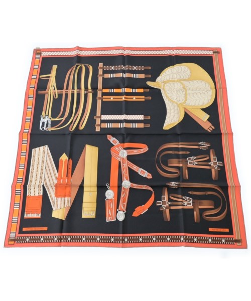 HERMES(エルメス)バンダナ・スカーフ 黒 サイズ:90/2200653734286