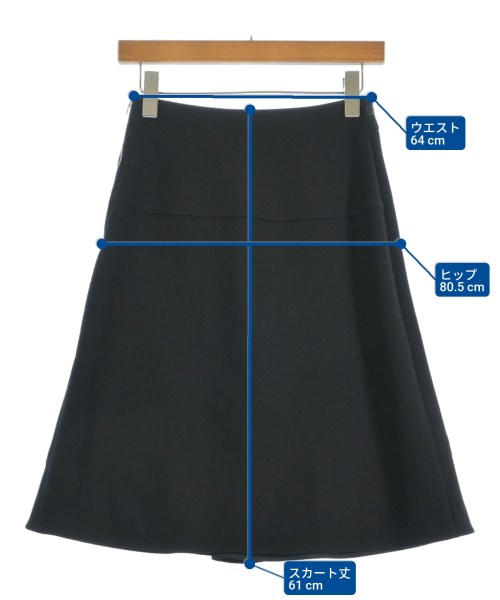 HERMES（エルメス）ひざ丈スカート 黒 サイズ:34(XXS位) レディース/2200662803119