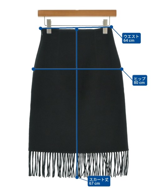 HERMES（エルメス）ひざ丈スカート 黒 サイズ:34(XXS位) レディース/2200663725038