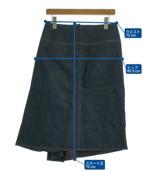 HERMES（エルメス）ロング・マキシ丈スカート 紺 サイズ:38(S位) レディース/2200733996023