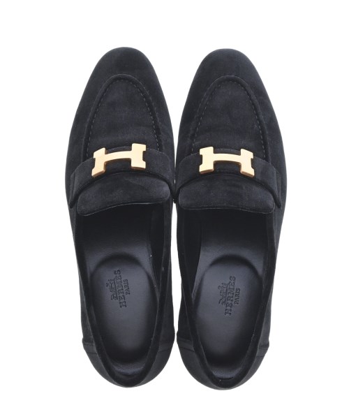 HERMES（エルメス）ドレスシューズ/ローファー 黒 サイズ:EU38 1/2(25cm位) レディース/2200735510036
