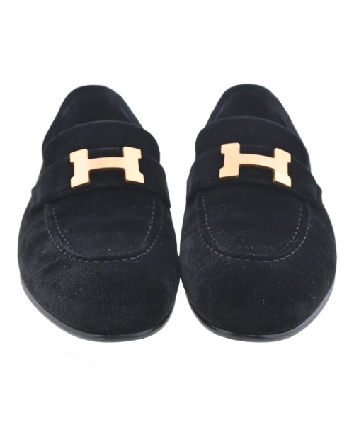 HERMES（エルメス）ドレスシューズ/ローファー 黒 サイズ:EU38 1/2(25cm位) レディース/2200735510036