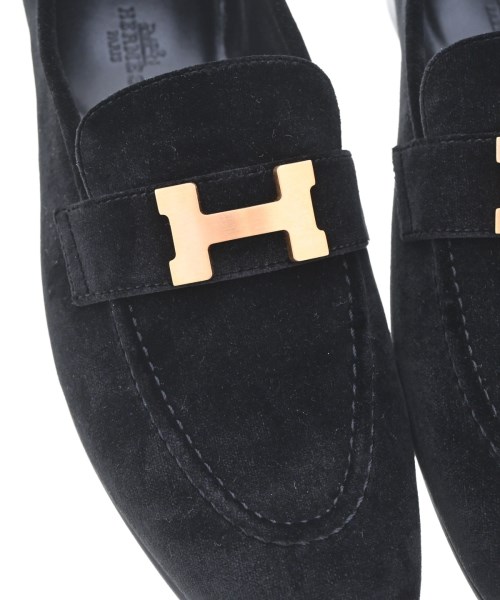 HERMES（エルメス）ドレスシューズ/ローファー 黒 サイズ:EU38 1/2(25cm位) レディース/2200735510036