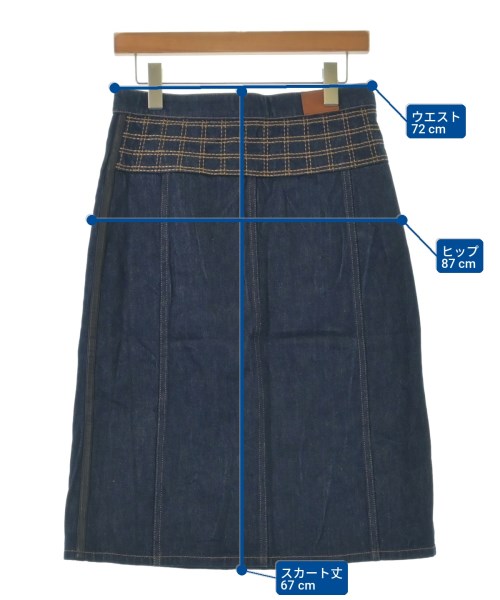 HERMES（エルメス）ロング・マキシ丈スカート 紺 サイズ:38(S位) レディース/2200727117014