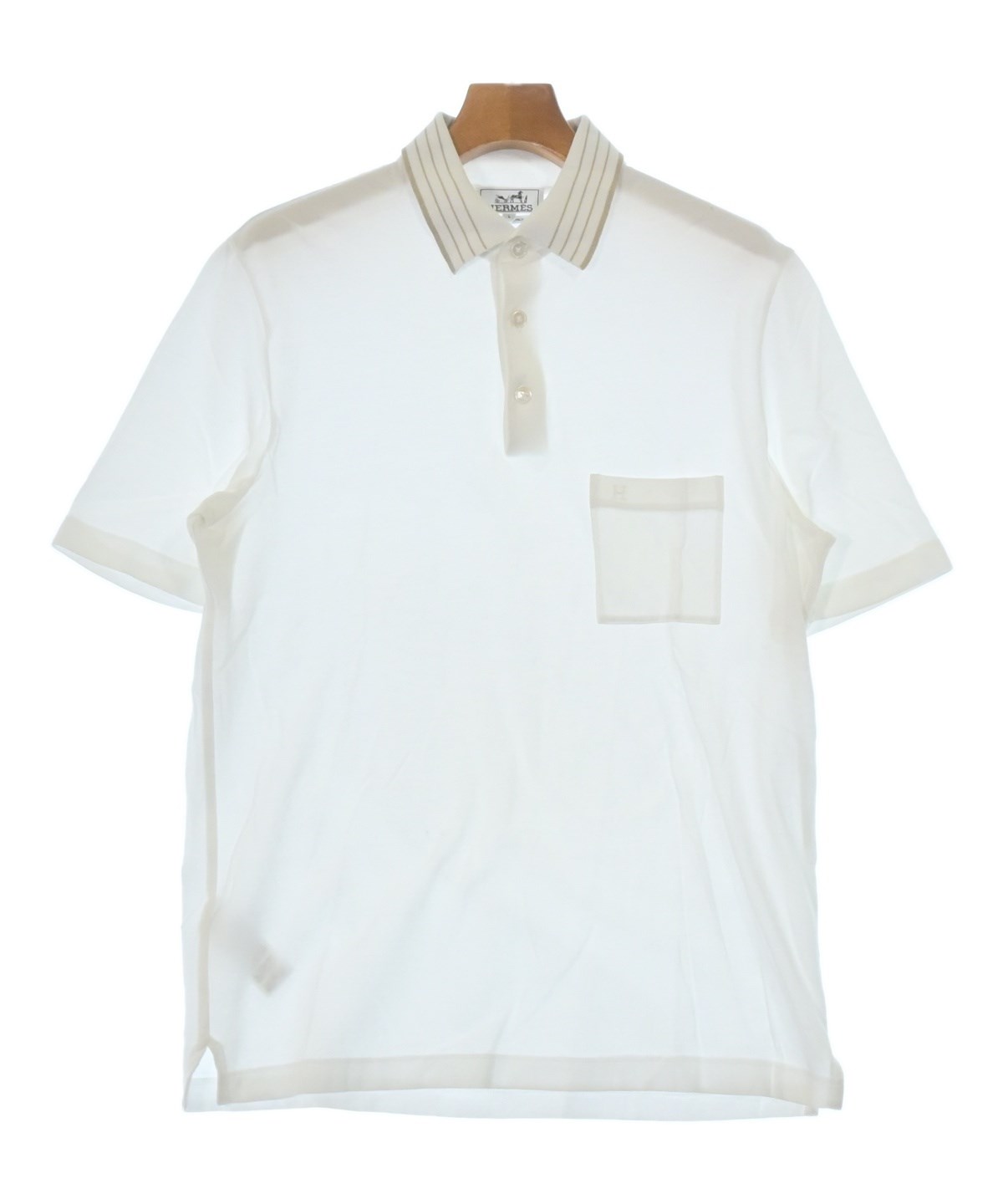 新品エルメス ポロシャツ Mサイズ HERMES（エルメス）ポロシャツ 白 サイズ:L メンズ/2200682820059