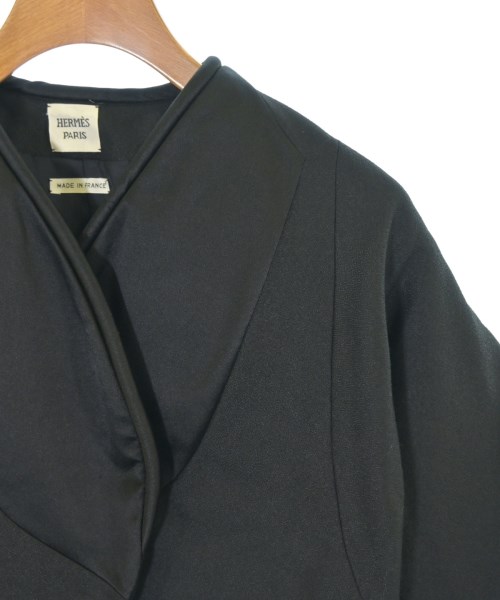 HERMES（エルメス）ノーカラージャケット 黒 サイズ:34(XXS位) レディース/2200682369022