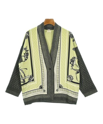HERMES エルメス/モチーフカーディガン23SS/38/Aランク/82【中古】 HERMES（エルメス）カーディガン 黄 サイズ:34(XXS位) レディース