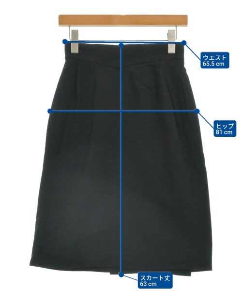 HERMES（エルメス）ひざ丈スカート 黒 サイズ:38(S位) レディース/2200691045047