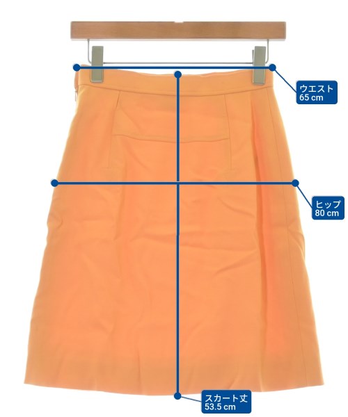 HERMES（エルメス）ひざ丈スカート オレンジ サイズ:38(S位) レディース/2200691215037