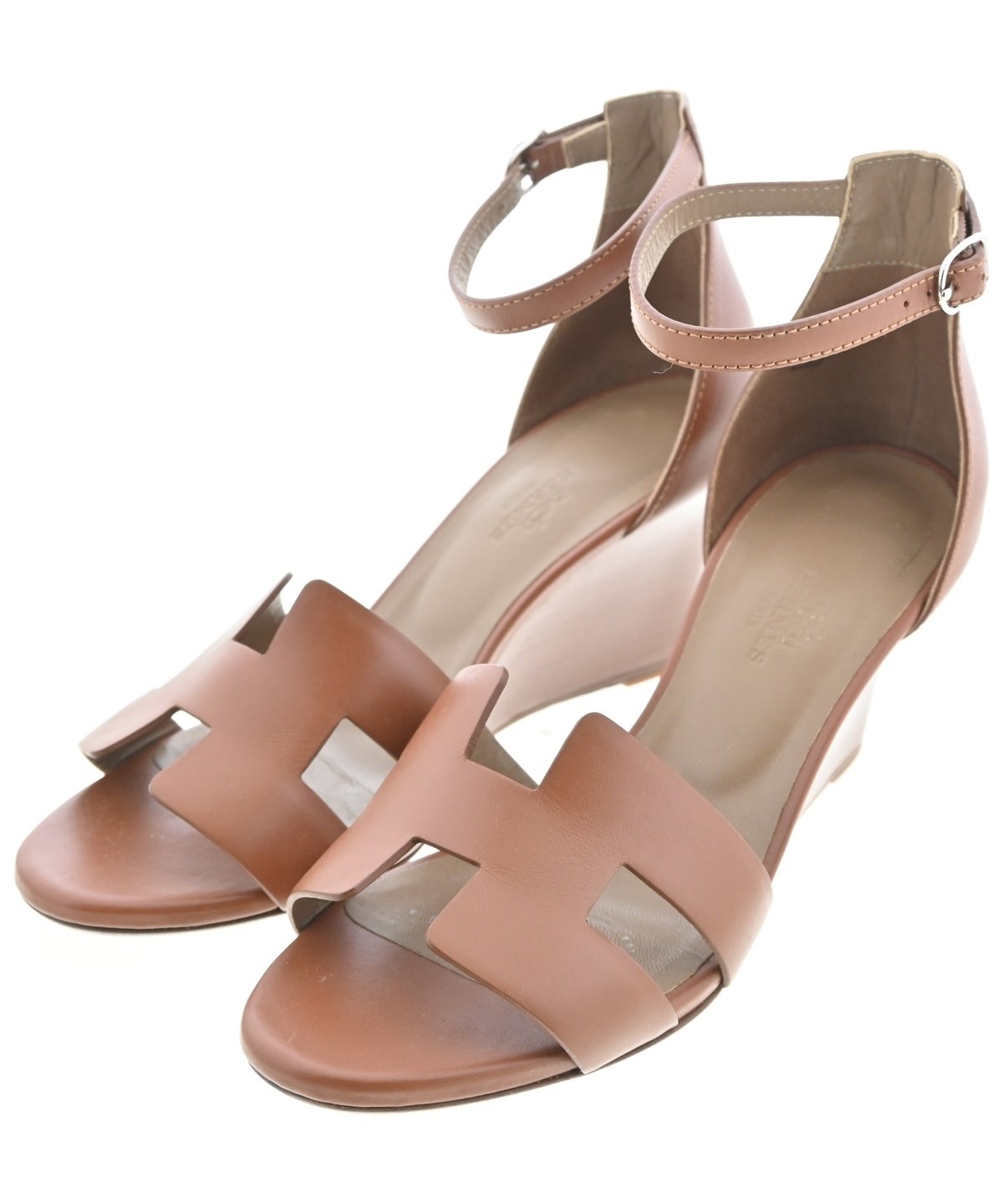 HERMES（エルメス）サンダル 茶 サイズ:EU37 1/2(24cm位) レディース 