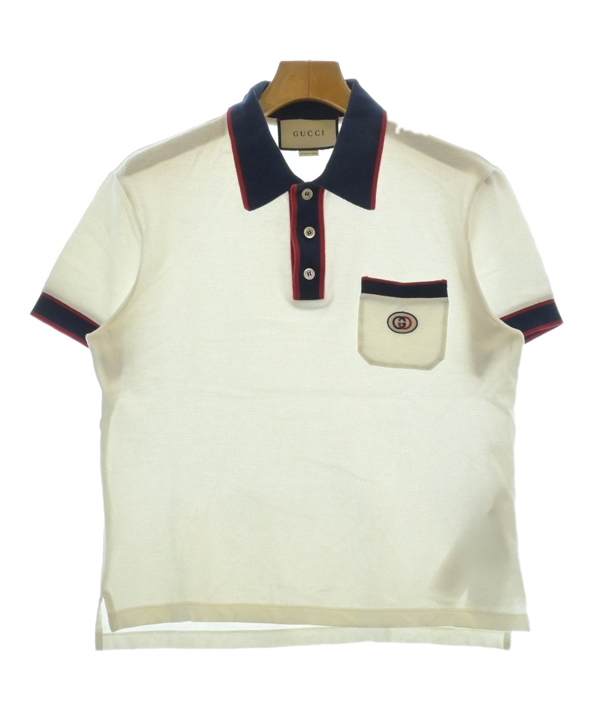 GUCCI グッチ　ポロシャツ　メンズ GUCCI（グッチ）ポロシャツ 白 サイズ:S メンズ/2200520799035