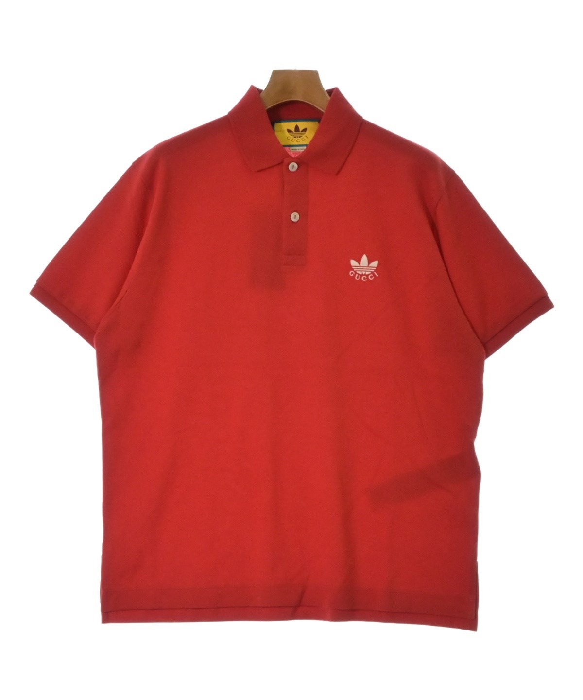希少色 Lサイズ GUCCI グッチ ロゴ刺繍 ポロシャツ レッド 希少色 L