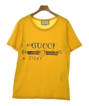 GUCCI グッチ Tシャツ・カットソー 黄 M 4103624S0074 GUCCI（グッチ）Tシャツ・カットソー 黄 サイズ:S メンズ