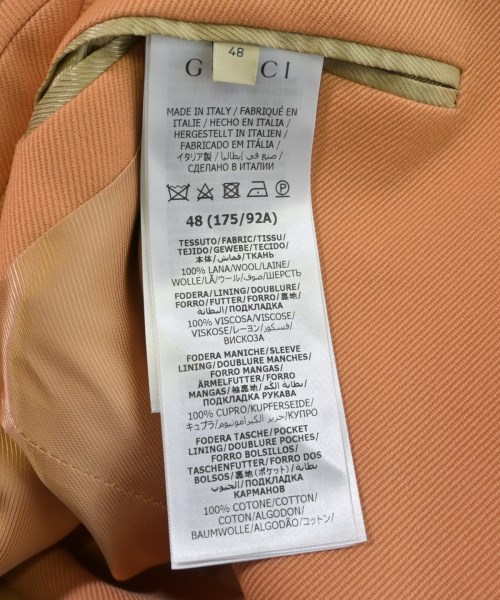 GUCCI（グッチ）テーラードジャケット オレンジ サイズ:48(L位) メンズ/2200640640019