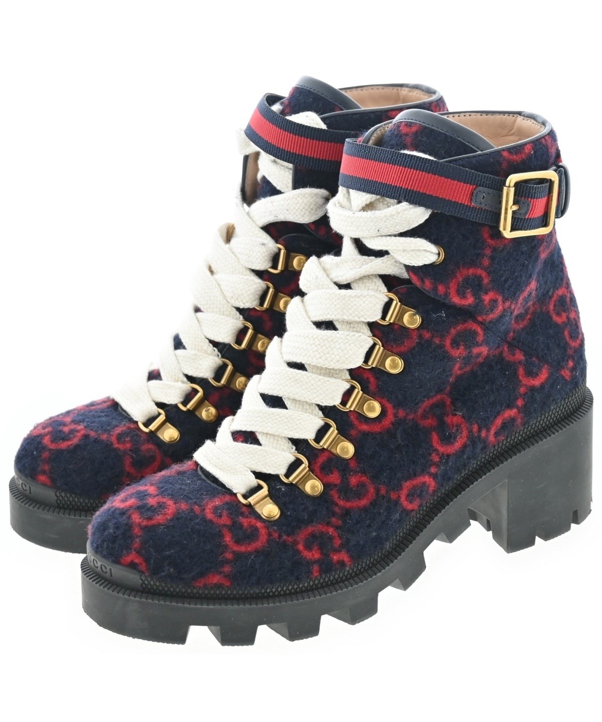 GUCCI（グッチ）ブーツ 紺 サイズ:EU36(22.5cm位) レディース