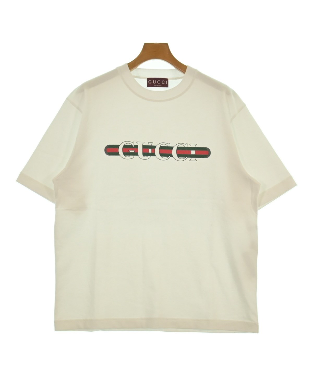 GUCCI ホワイト Tシャツ 新品タグ付き Gucci // White & Green Embroidered GG Logo T-Shirt – VSP Consignment