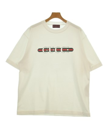 GUCCI グッチ GG ロゴ 刺繍 半袖 Tシャツ ホワイト M GUCCI（グッチ）Tシャツ・カットソー 白 サイズ:L メンズ