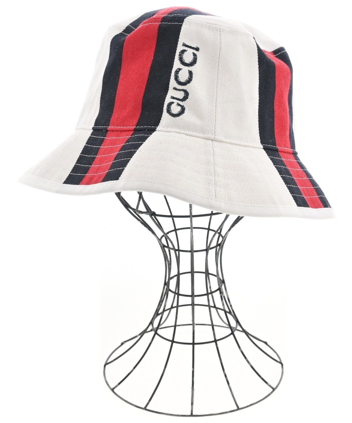 希少　GUCCI バケットハット　プリント　ビーチ　総柄　ホワイト　レッド　帽子 GUCCI - 極美品 グッチ GUCCI シェリーライン バケットハット 帽子